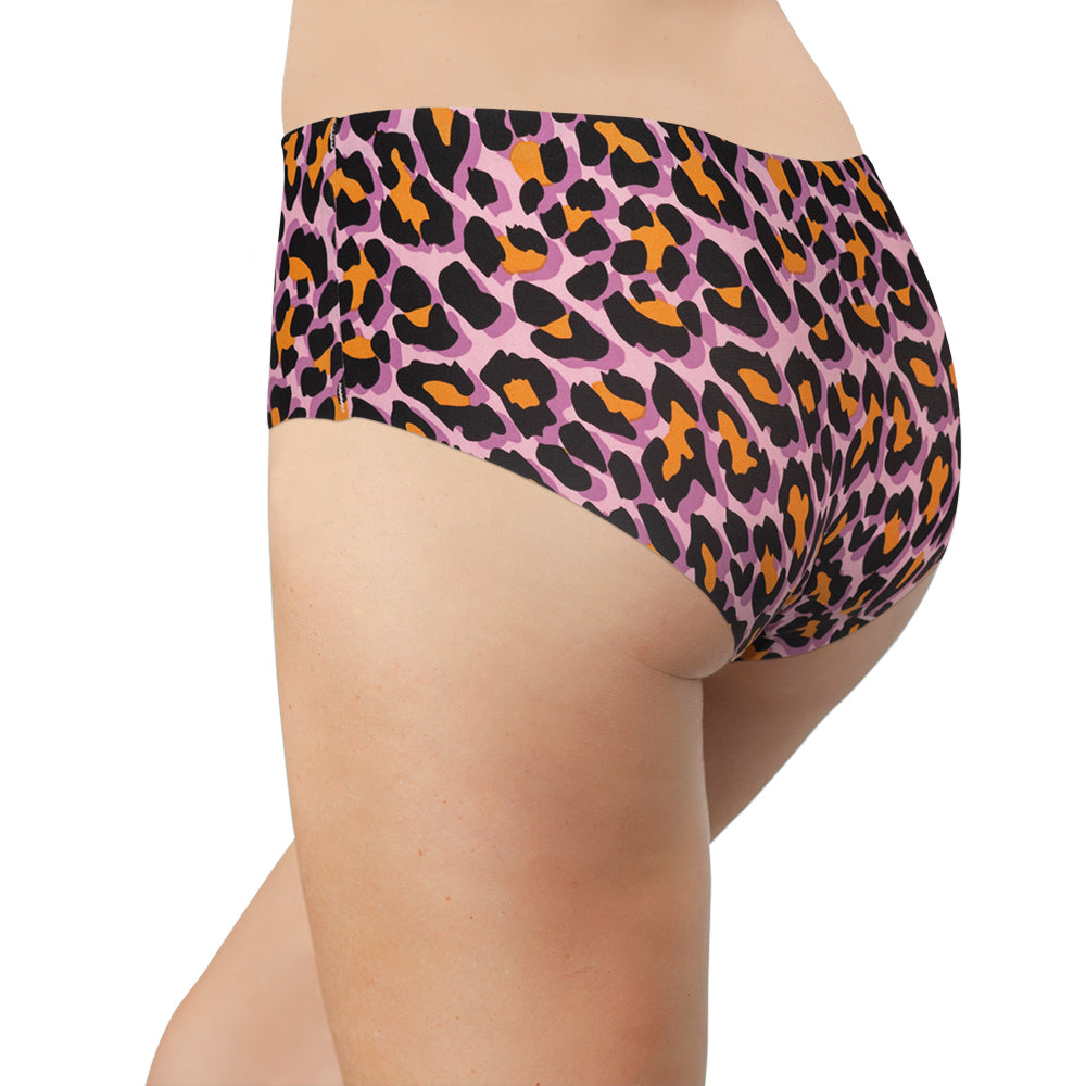 Purple Leopard No Show Laser Cut Hipster