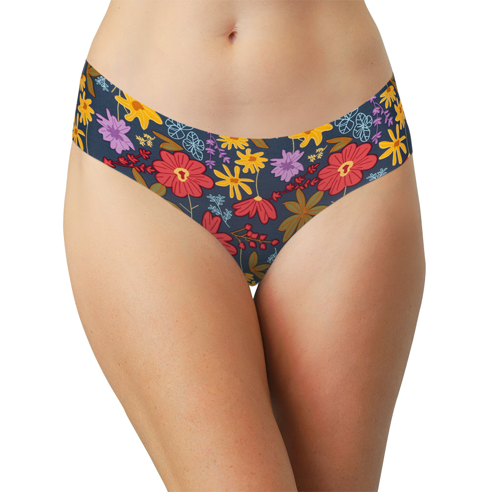 Vibrant Garden No Show Laser Cut Thong