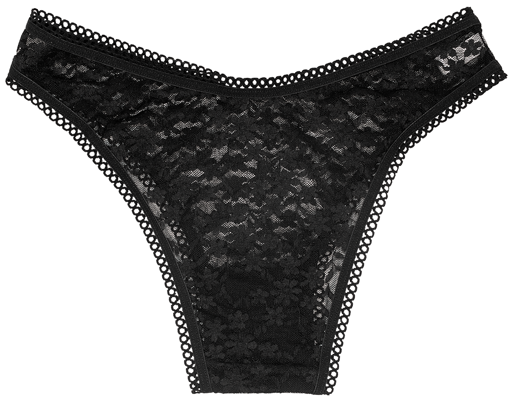 High Leg Daisy Lace Cheeky with Picot Trim