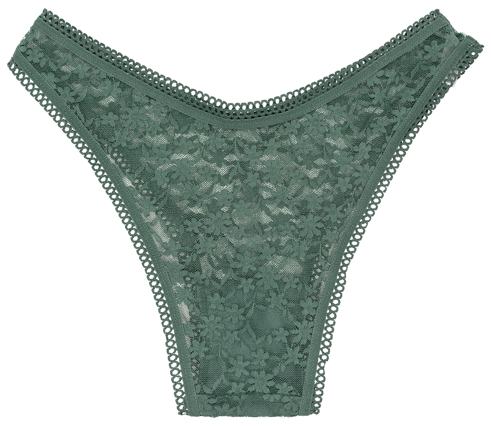 High Leg Daisy Lace Cheeky with Picot Trim
