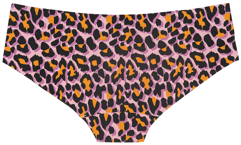 Purple Leopard No Show Laser Cut Hipster