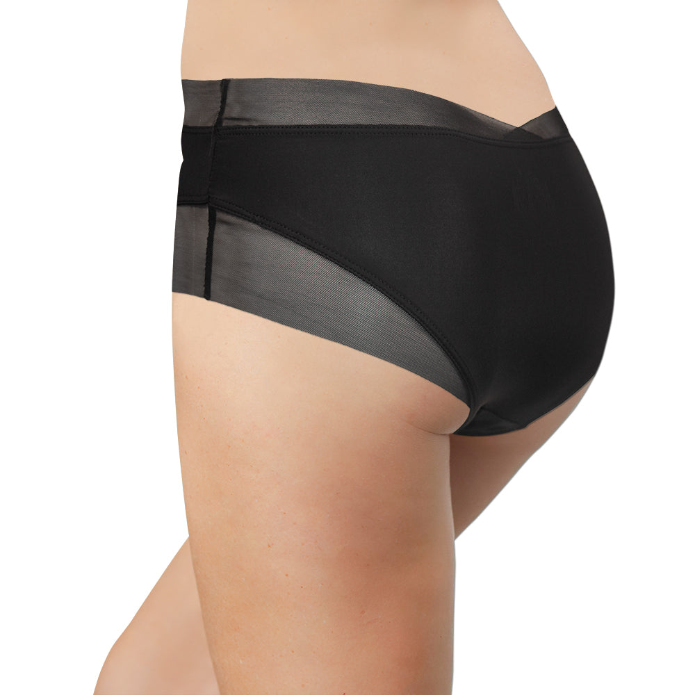 Microfiber Cheeky with Asymmetric Mesh
