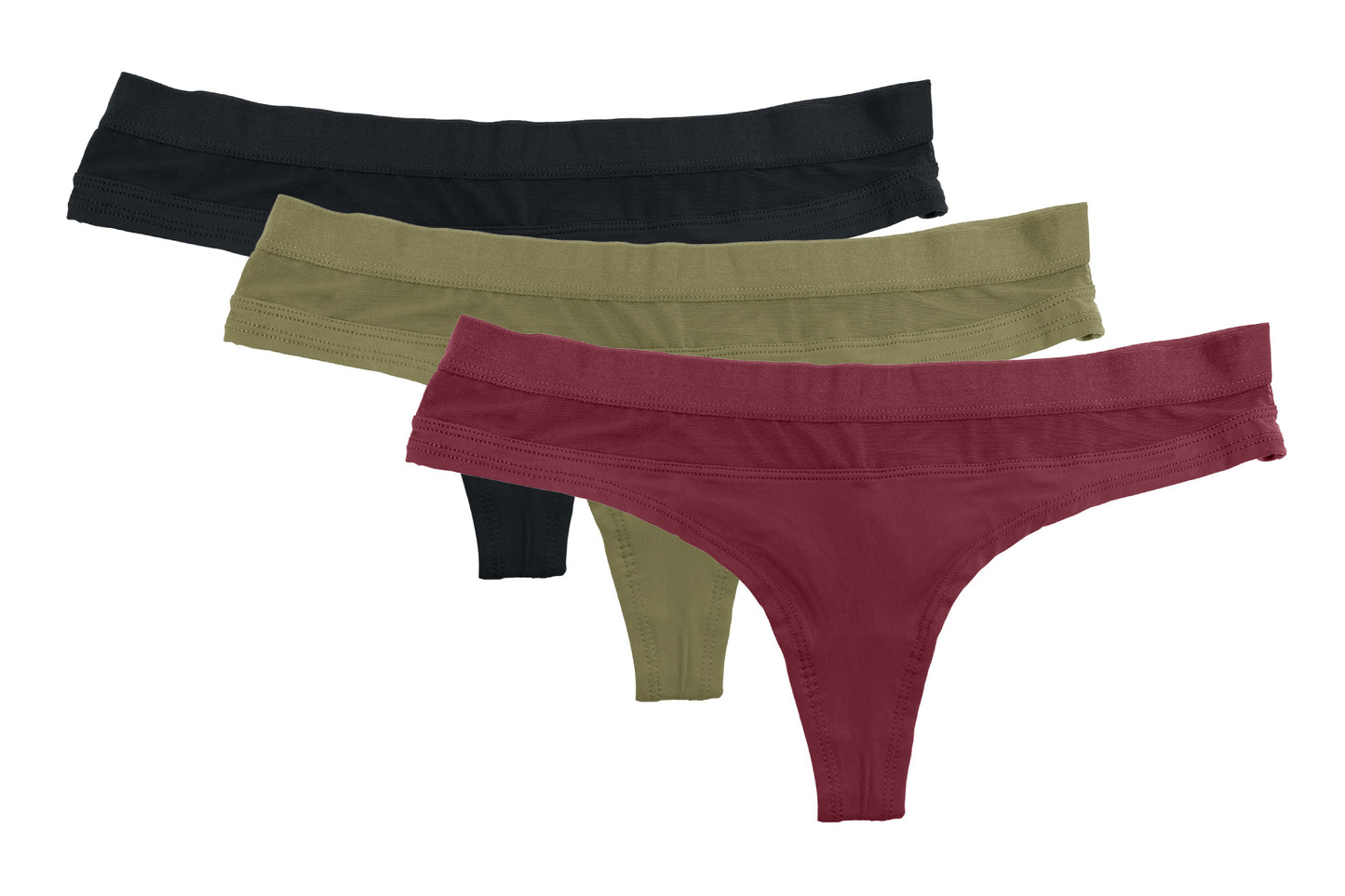 Micro Thong with Mesh Cut Out - 3 Pack