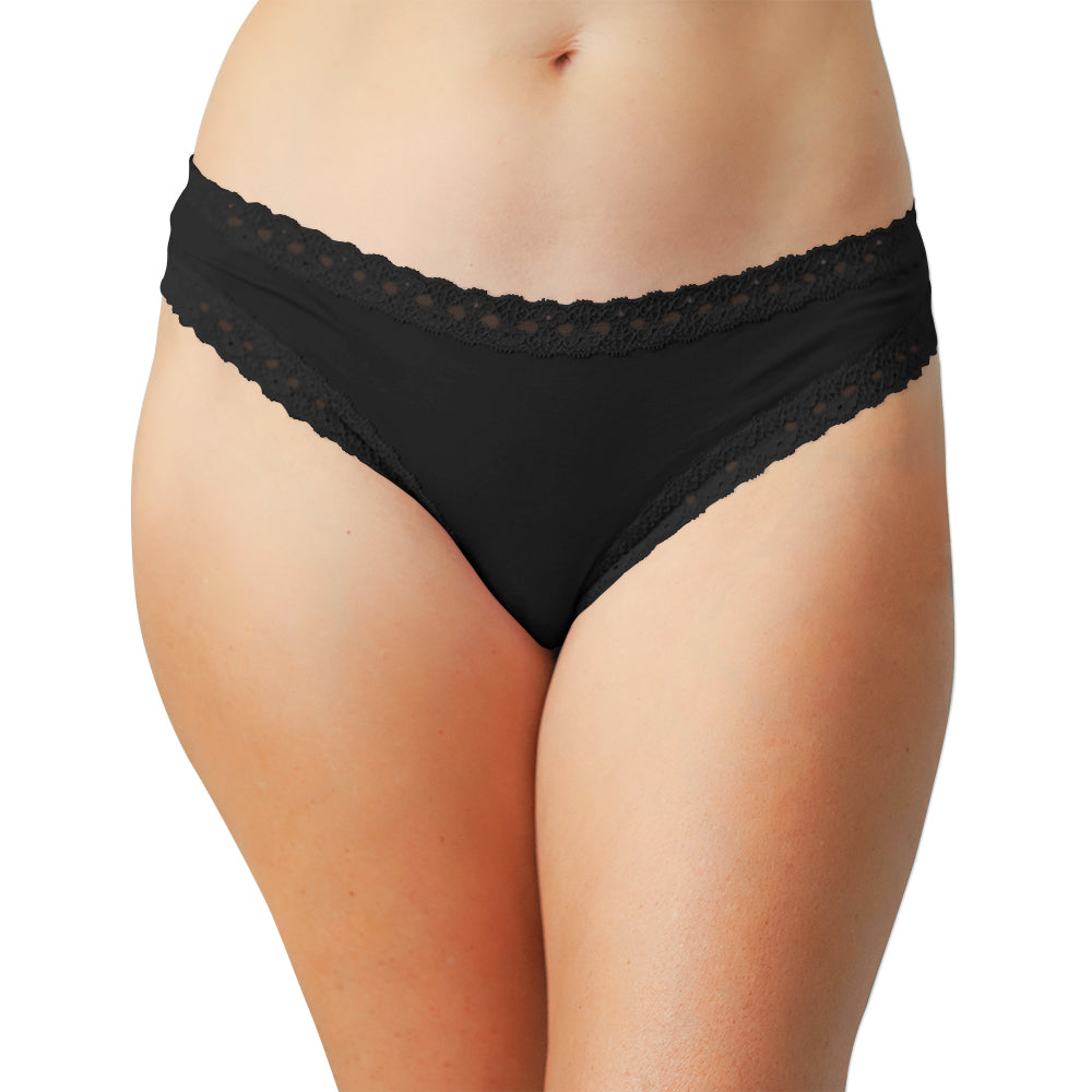 Silky Soft Thong with Lace Trim