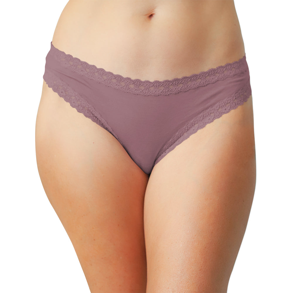 Silky Soft Thong with Lace Trim