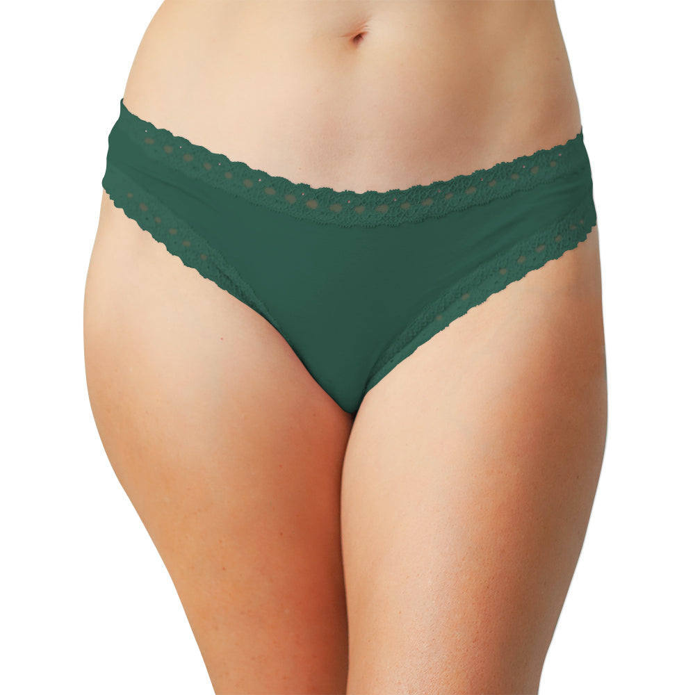 Silky Soft Thong with Lace Trim