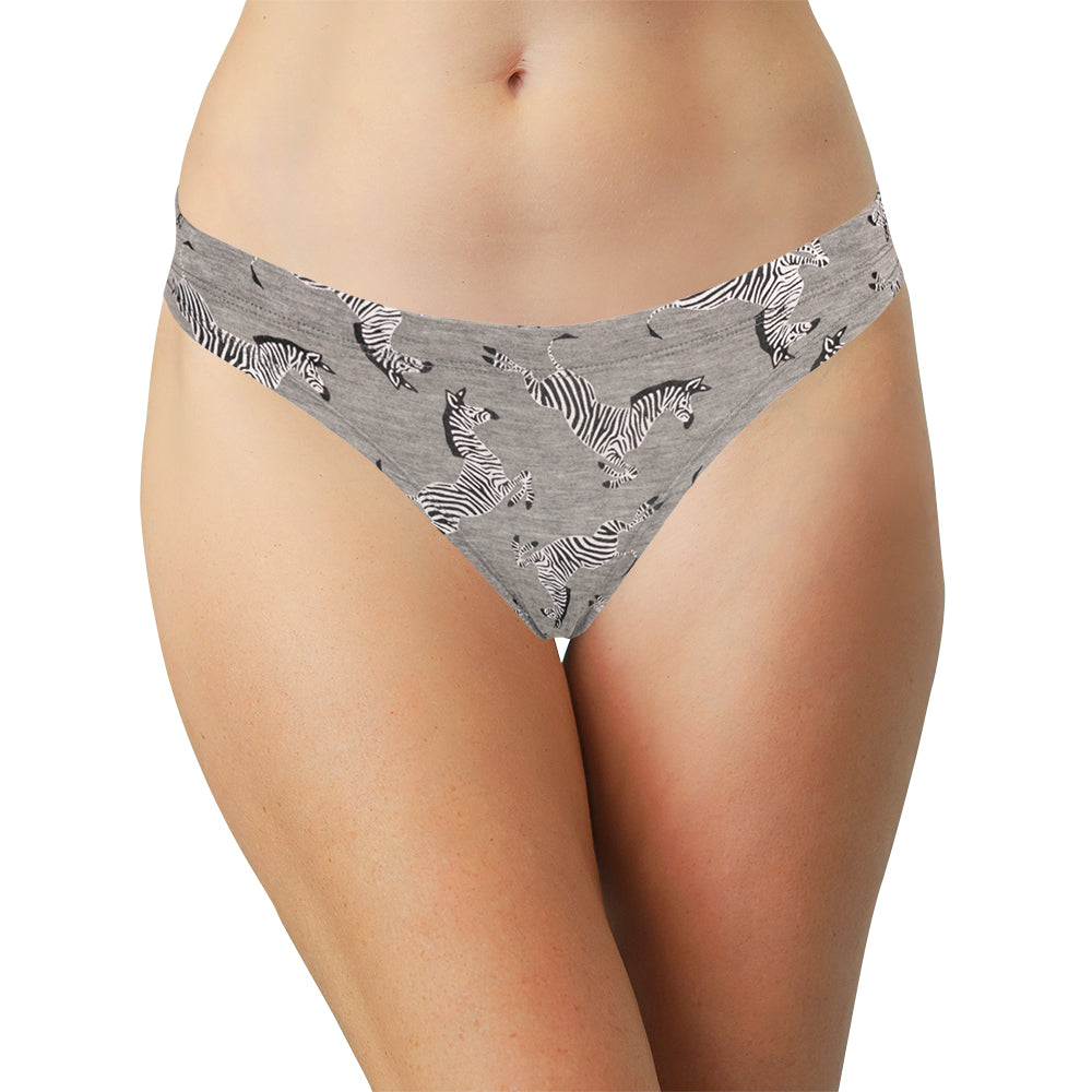 Zebra and Heather Gray Bikini in Modal