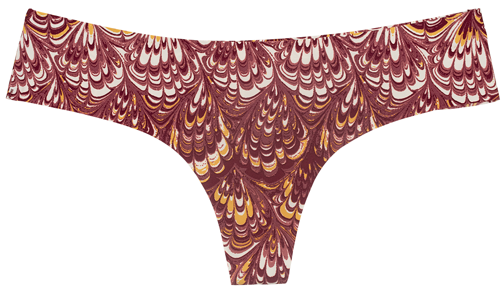 Venetian Marble No Show Laser Cut Thong