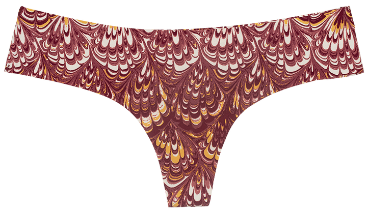 Venetian Marble No Show Laser Cut Thong