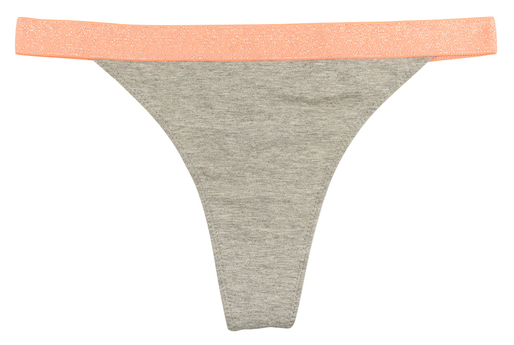 High Waist Cotton Thong with Shimmer Elastic – Love Libby Panties