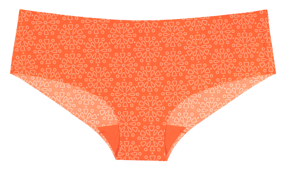 Orange Geometric Floral Laser Cut No Show Hipster – Love Libby Panties