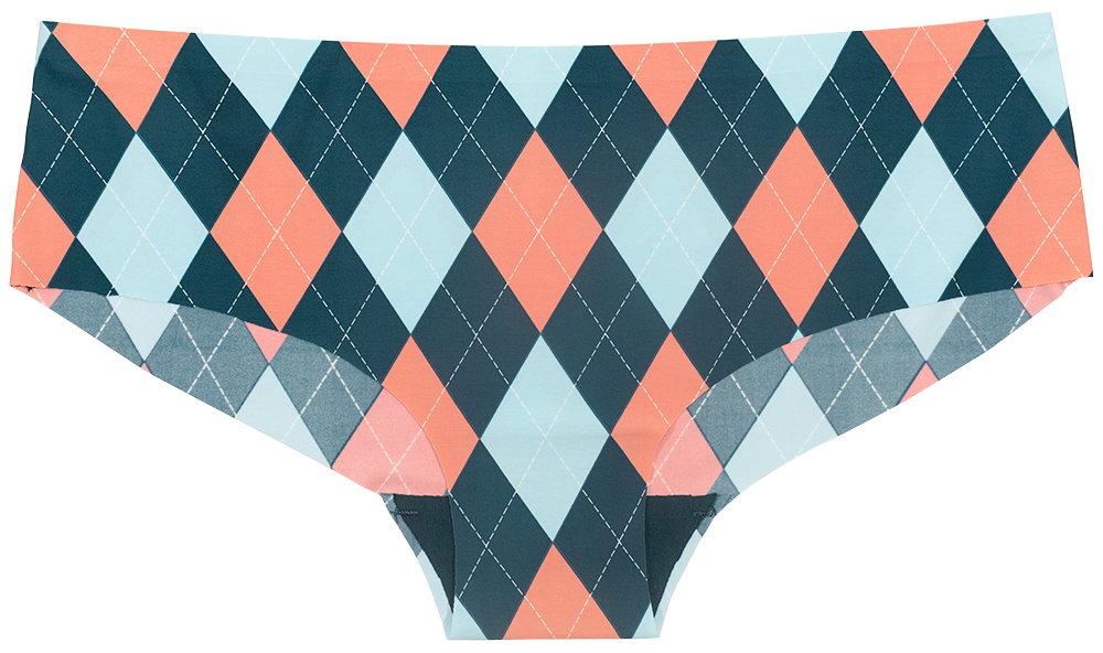 Argyle No Show Laser Cut Hipster