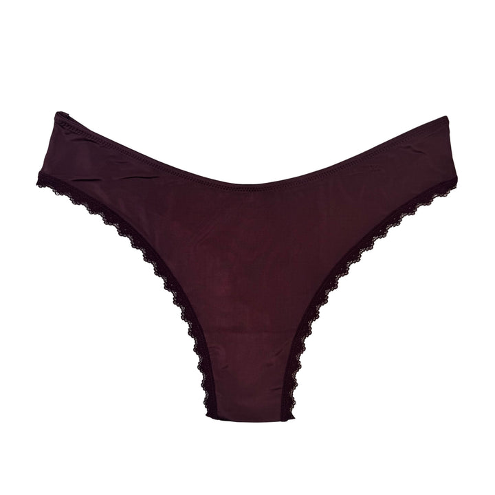 U-Front Thong With Lace at Trim and Legs
