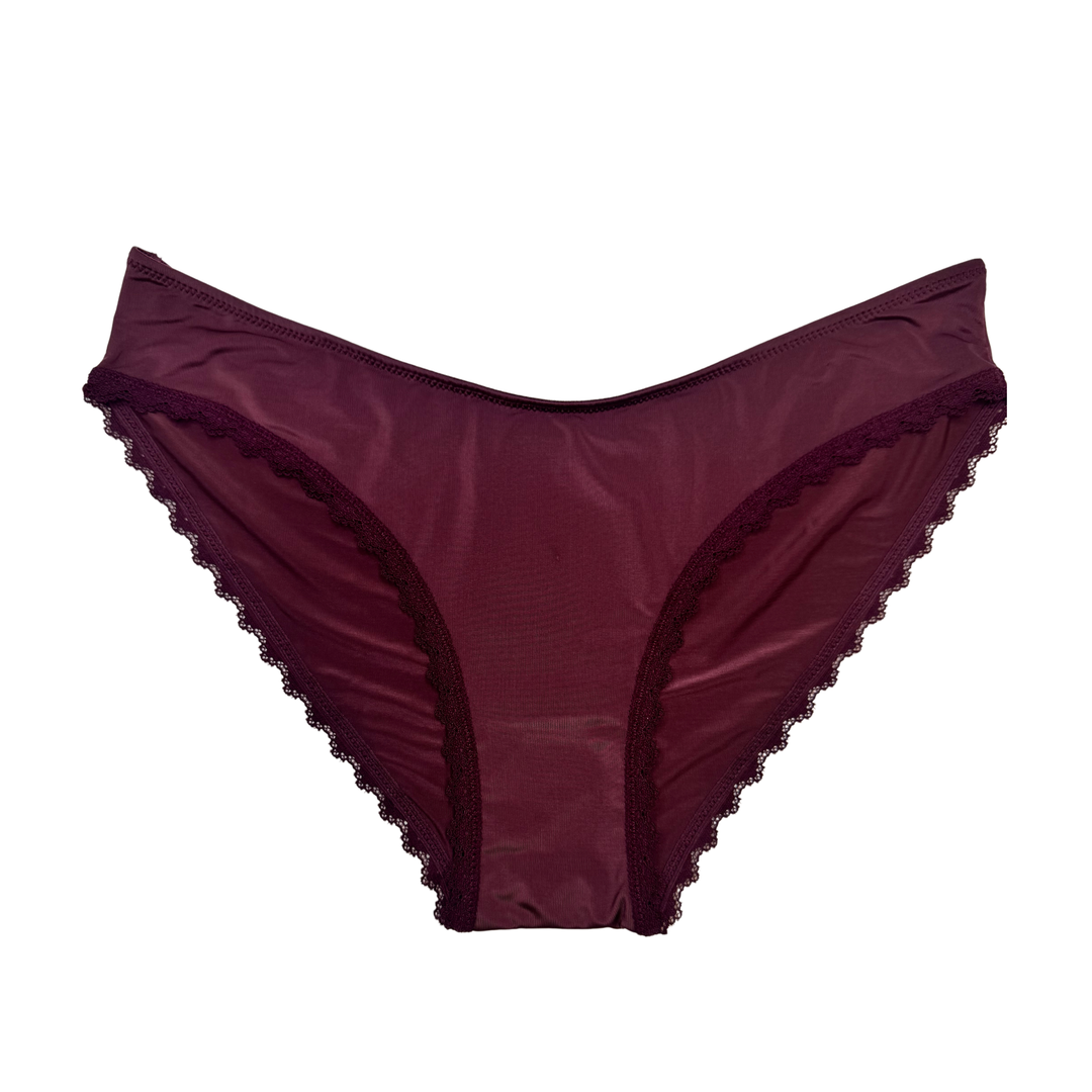 U-Front Bikini with Lace Trim at Legs