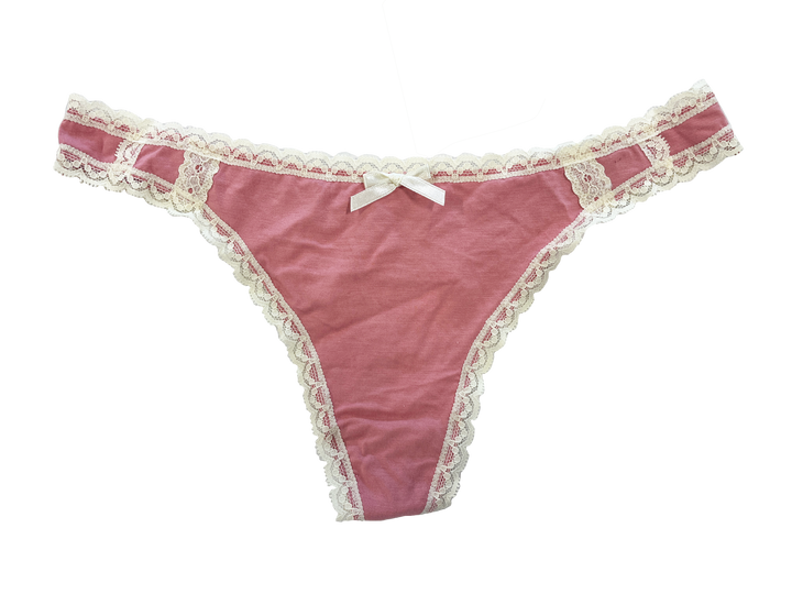 Silky Soft Thong With Lace Trim - Last Chance!