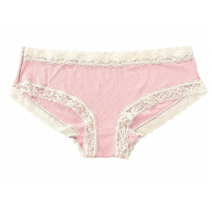 Rib Modal Cheeky With Contrast Lace, XS-2X