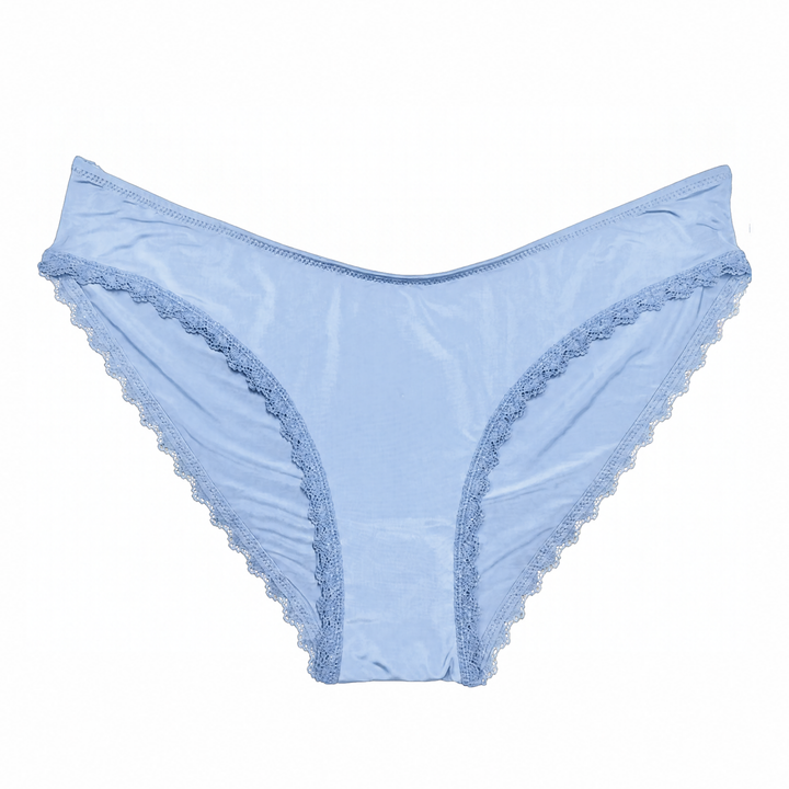 U-Front Bikini with Lace Trim at Legs