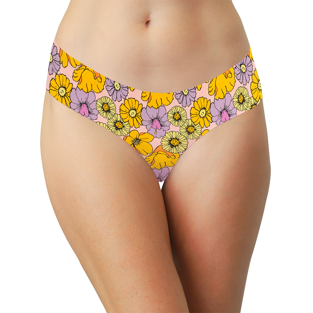 Wildflower Laser Cut No Show Thong