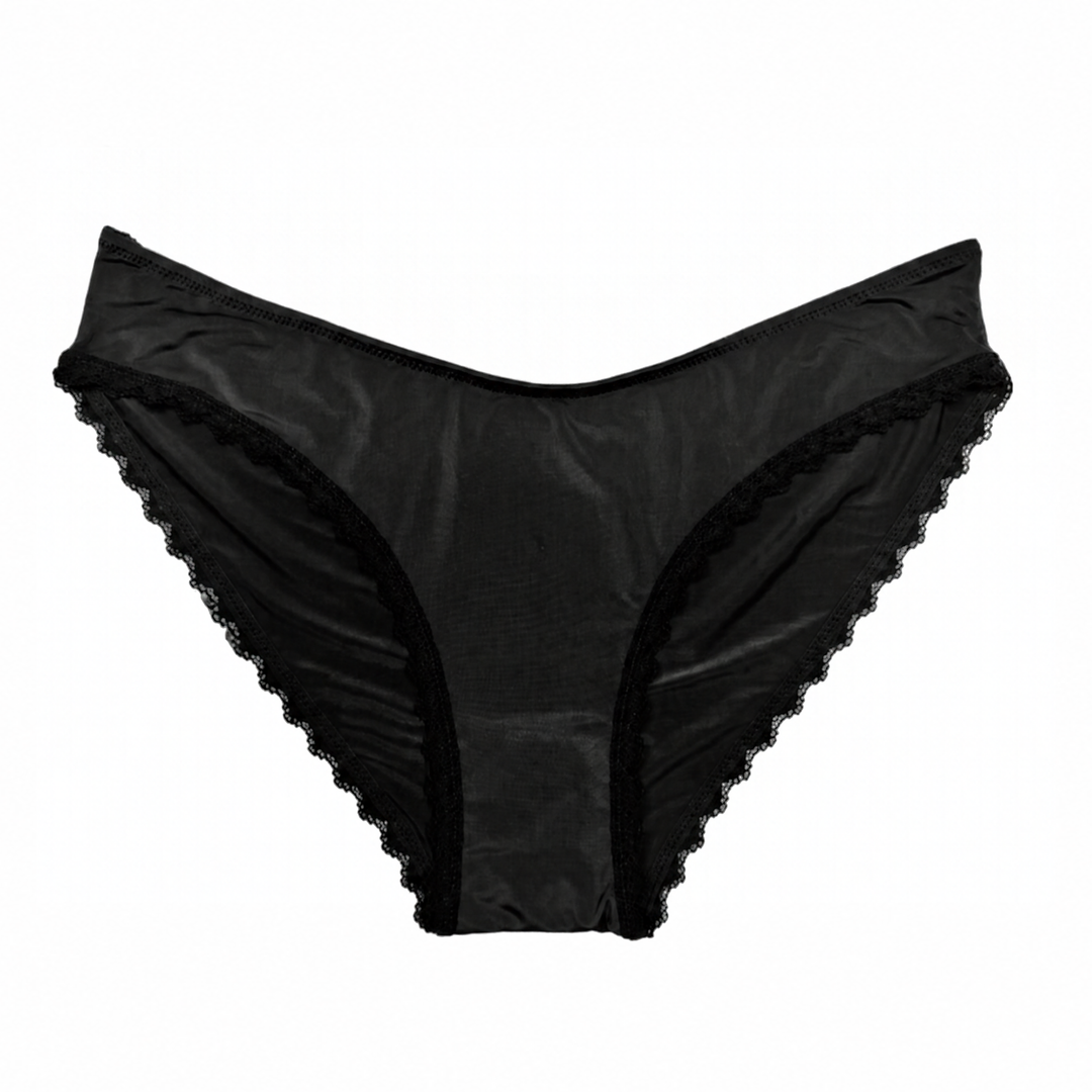 U-Front Bikini with Lace Trim at Legs