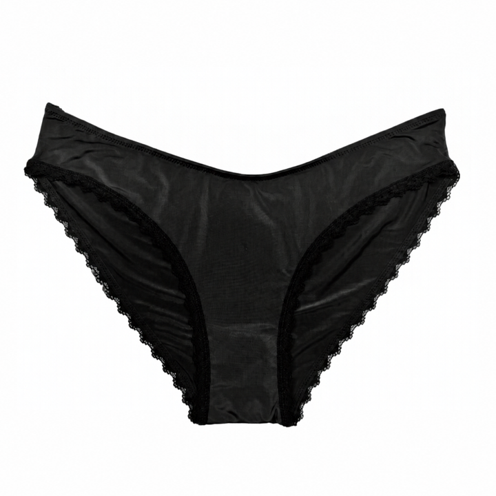 U-Front Bikini with Lace Trim at Legs