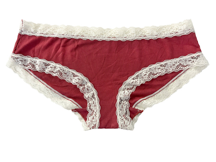 Rib Modal Cheeky With Contrast Lace, XS-2X