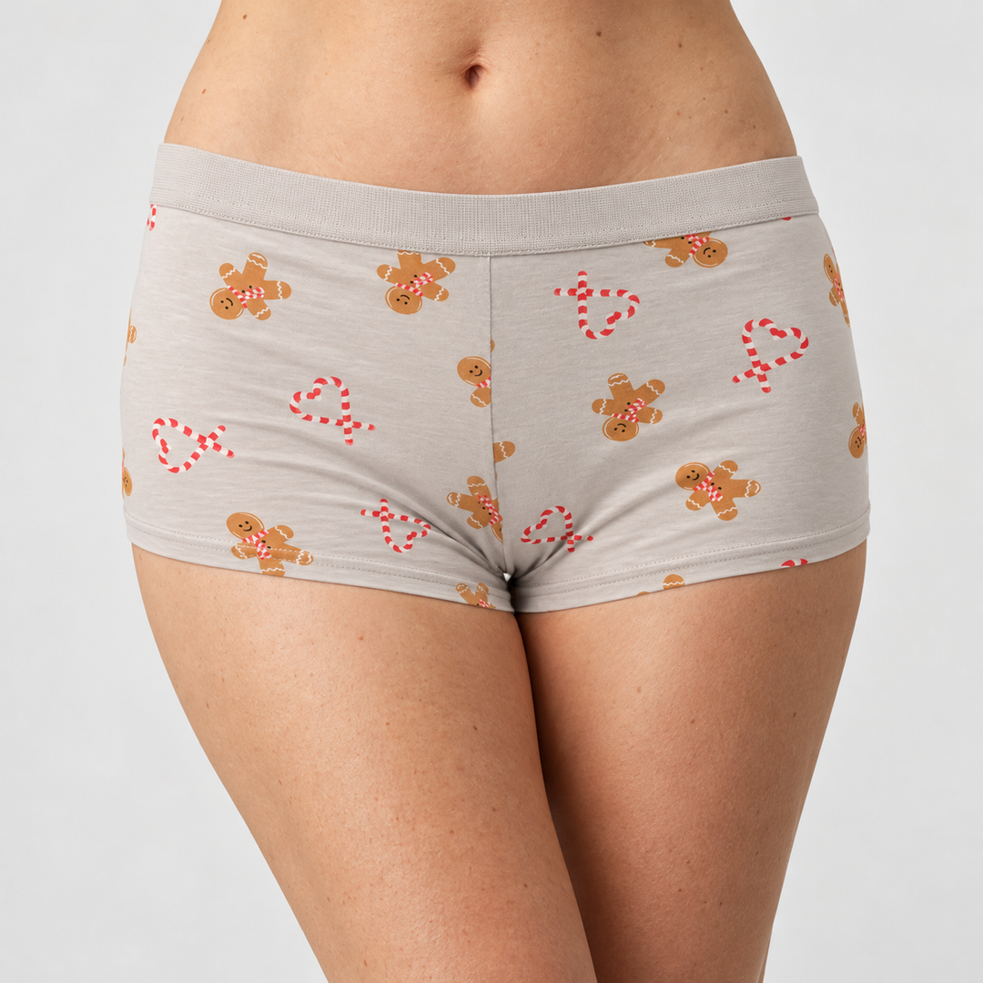 Love Libby Holiday Treats gingerbread and candy cane boyshort product photo
