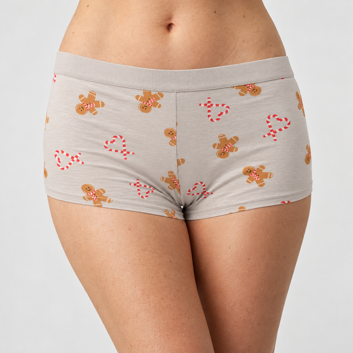 Love Libby Holiday Treats gingerbread and candy cane boyshort product photo