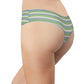 Blue and Green Striped Modal Thong with Ruching