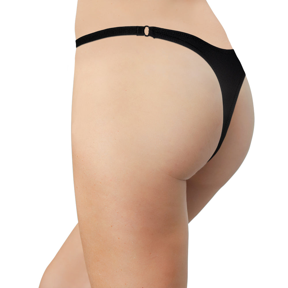 Rib Micro Thong with Elastic Sides-Last Chance!