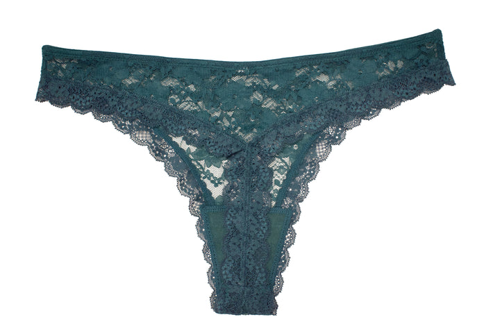 All Over Lace Thong with Lace Trim, XS-2X