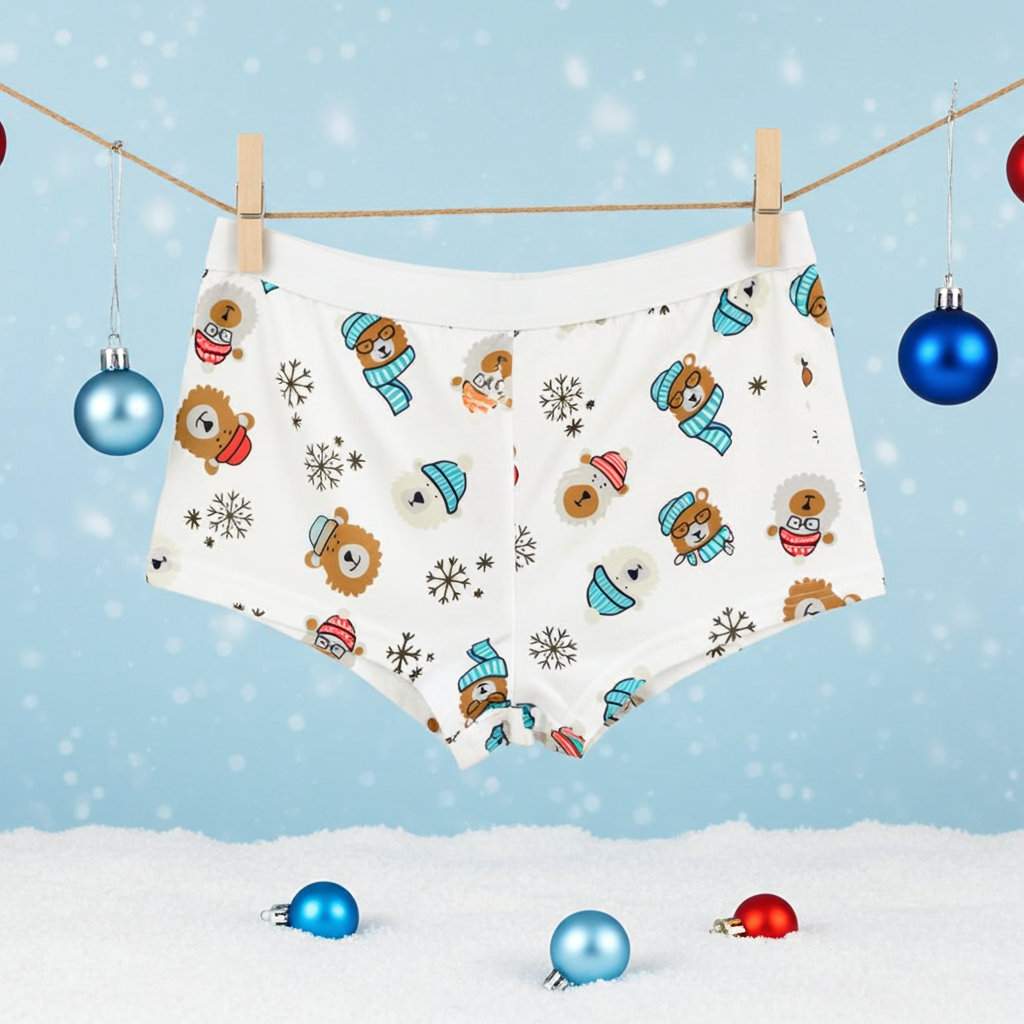 Snow Bears on Holiday Cotton Boyshort