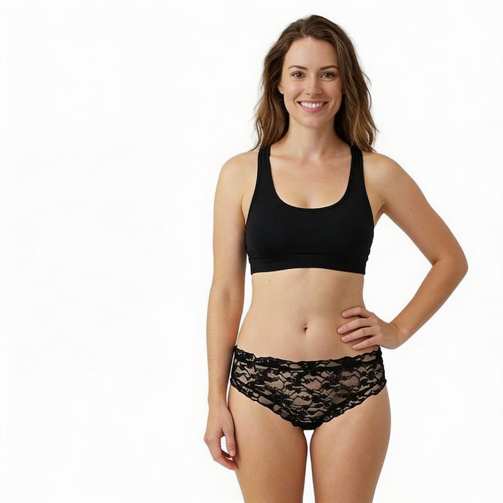 Black Lace Bikini with Ruffles