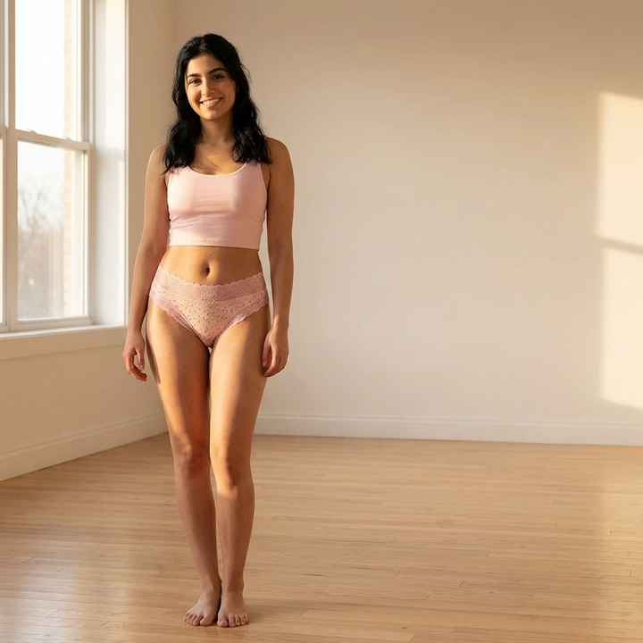 Ditsy Floral and Lace Laser Cut Bikini with Lace Waistband