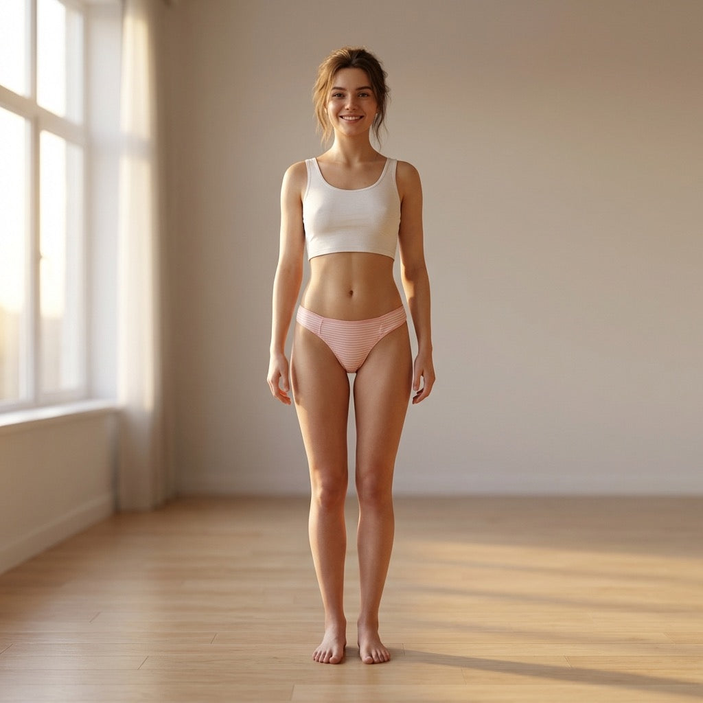 Pink Striped Modal Thong