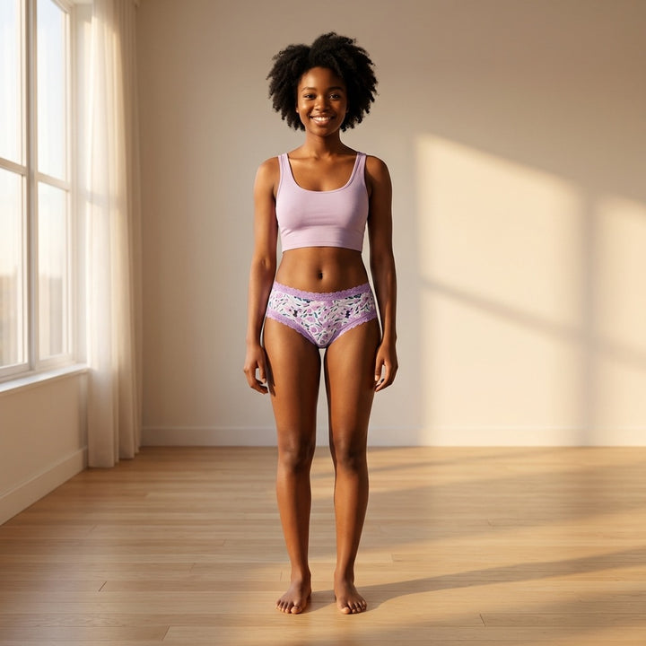 Purple Micro Hipster with Lace Trim