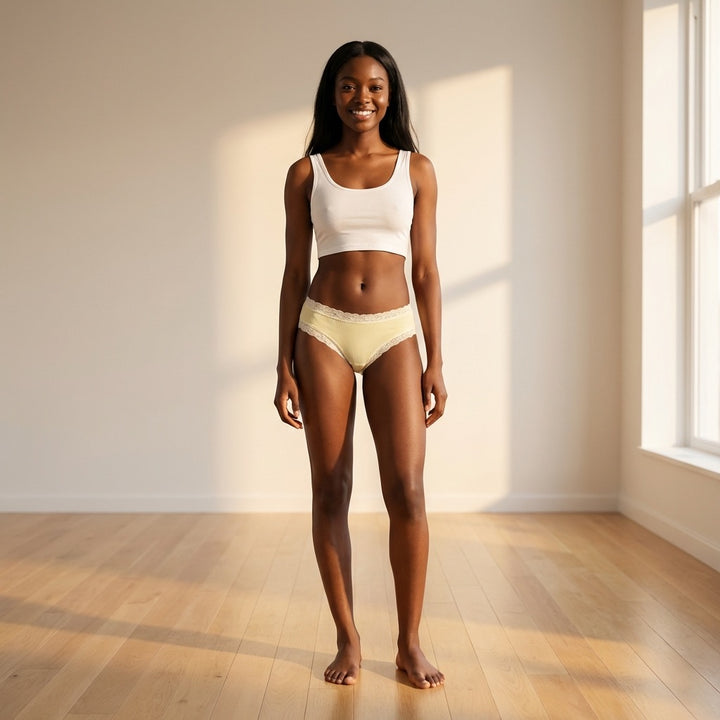 Rib Modal Cheeky With Contrast Lace, XS-2X