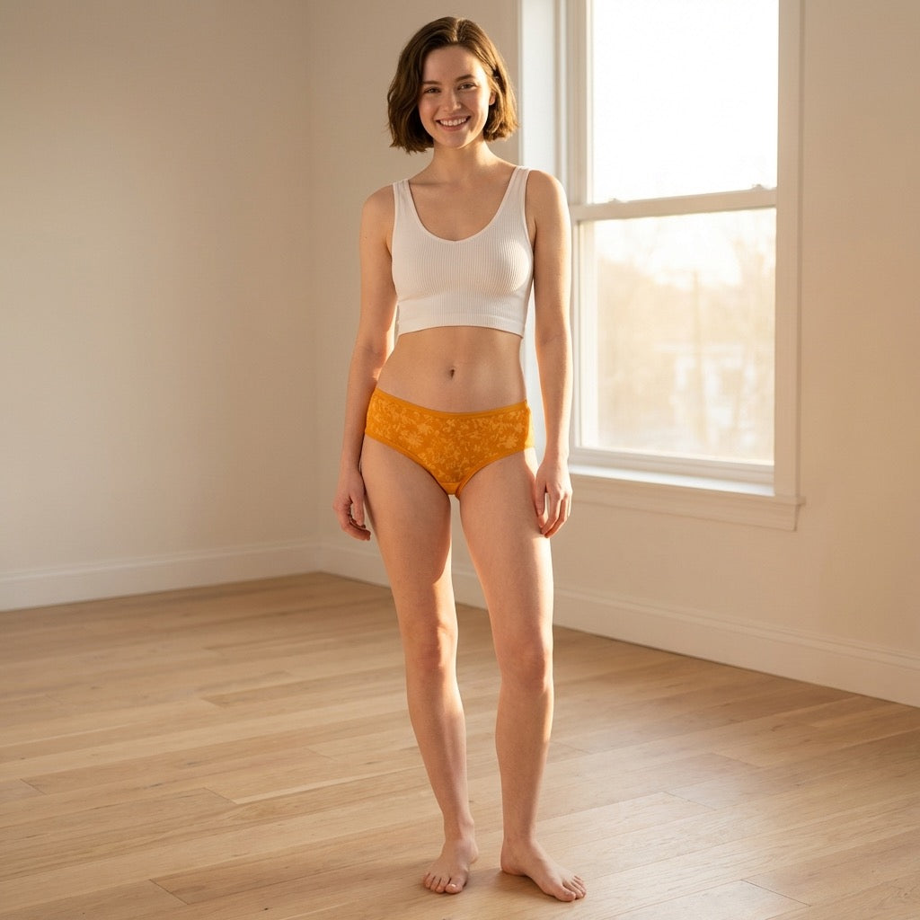 Cheerful Poppy Mesh Hipster – Stay-Put & XS–2X