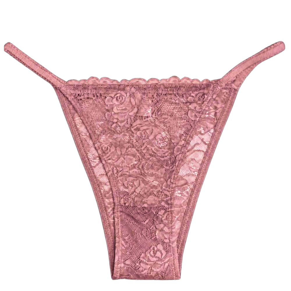 Love Libby Lace Cheeky with Picot Elastic Sides – back detail showing scalloped lace trim