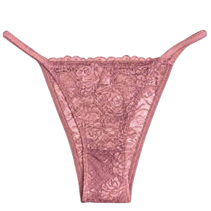 Love Libby Lace Cheeky with Picot Elastic Sides – back detail showing scalloped lace trim