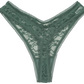 High Leg Daisy Lace Thong with Picot Trim