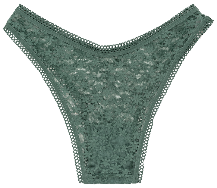 High Leg Daisy Lace Cheeky with Picot Trim