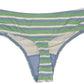 Blue and Green Striped Modal Thong with Ruching