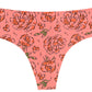 Pink Sketch Floral No Show Laser Cut Thong