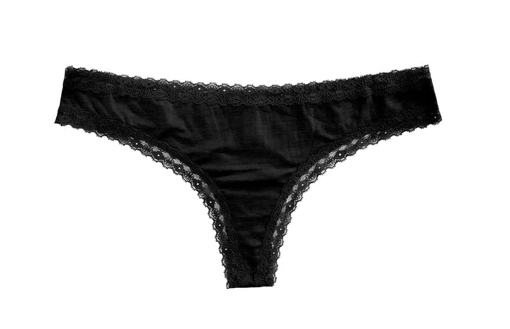 Modal Thong with Lace Trim