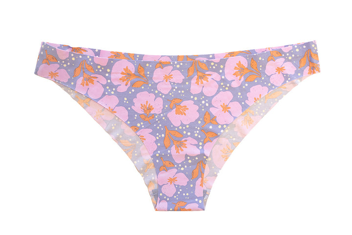 Floral No Show Laser Cut Thin Side Cheeky