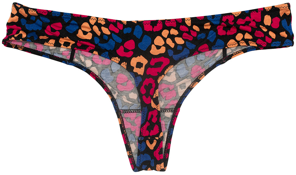 Colorful Leopard Print Modal Thong