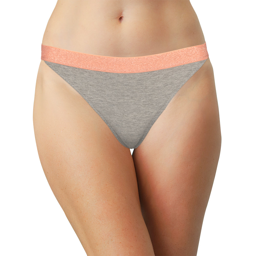 High Waist Cotton Thong with Shimmer Elastic – Love Libby Panties