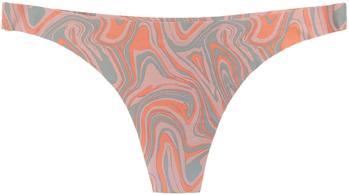 Psychedelic Swirl No Show Laser Cut Thong