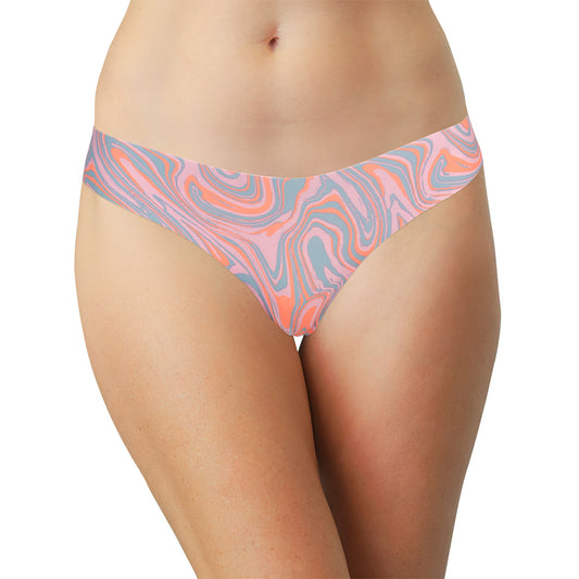 Psychedelic Swirl Print No Show Laser Cut Cheeky