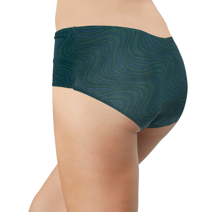 Green Blue Swirl Modal Hipster with Ruching